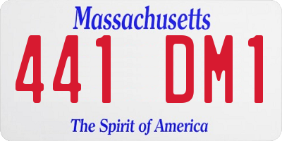 MA license plate 441DM1