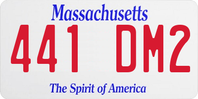 MA license plate 441DM2