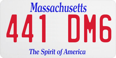 MA license plate 441DM6