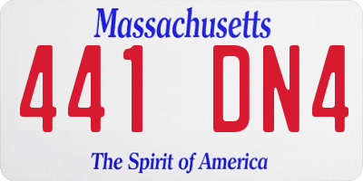 MA license plate 441DN4