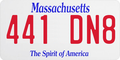 MA license plate 441DN8