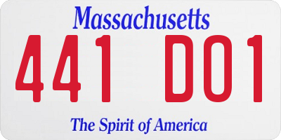 MA license plate 441DO1
