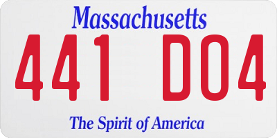 MA license plate 441DO4