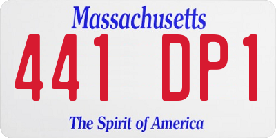MA license plate 441DP1
