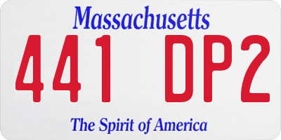 MA license plate 441DP2