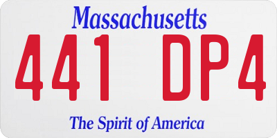 MA license plate 441DP4