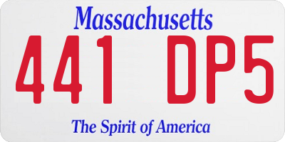 MA license plate 441DP5