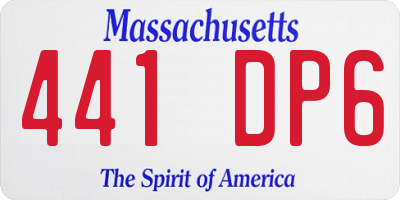 MA license plate 441DP6