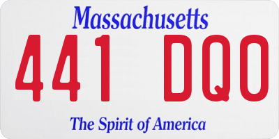 MA license plate 441DQ0