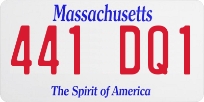 MA license plate 441DQ1