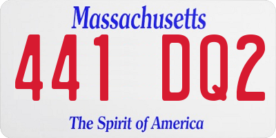 MA license plate 441DQ2