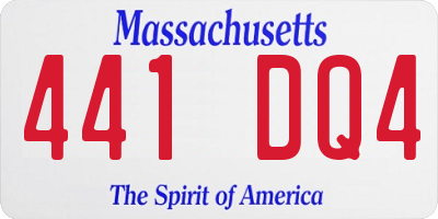 MA license plate 441DQ4