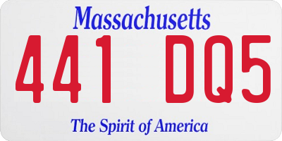 MA license plate 441DQ5
