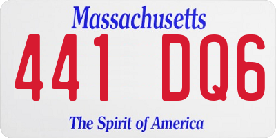 MA license plate 441DQ6