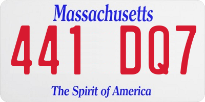 MA license plate 441DQ7