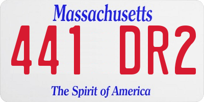 MA license plate 441DR2