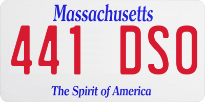 MA license plate 441DS0
