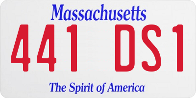 MA license plate 441DS1