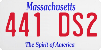 MA license plate 441DS2