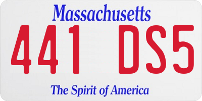 MA license plate 441DS5