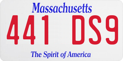 MA license plate 441DS9