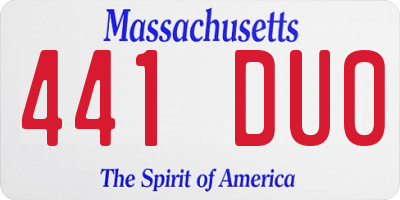 MA license plate 441DU0