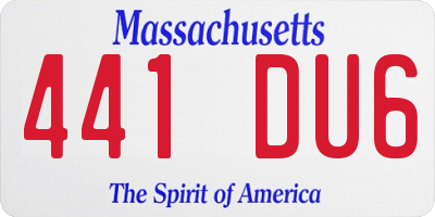 MA license plate 441DU6