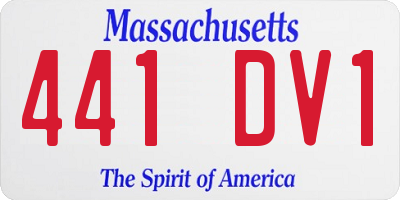 MA license plate 441DV1