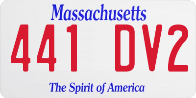 MA license plate 441DV2