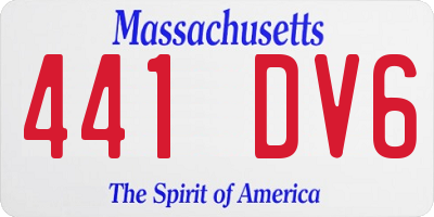 MA license plate 441DV6
