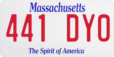 MA license plate 441DY0