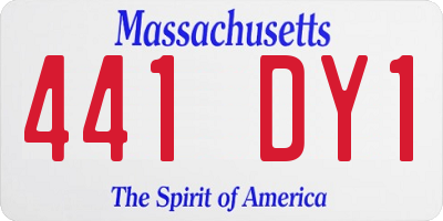 MA license plate 441DY1