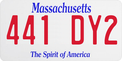 MA license plate 441DY2