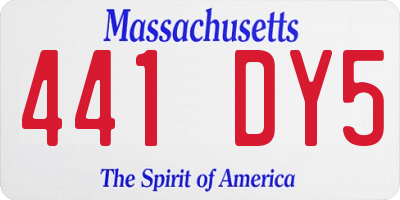 MA license plate 441DY5