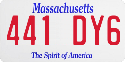 MA license plate 441DY6