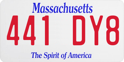 MA license plate 441DY8