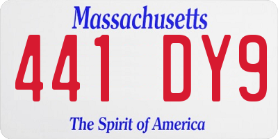 MA license plate 441DY9