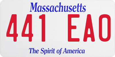 MA license plate 441EA0