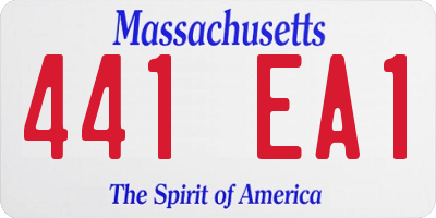 MA license plate 441EA1