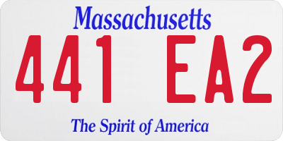 MA license plate 441EA2