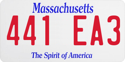 MA license plate 441EA3