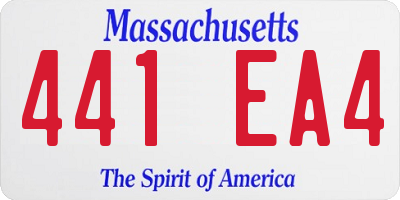 MA license plate 441EA4