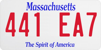 MA license plate 441EA7