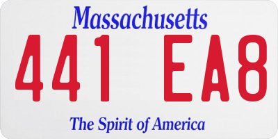 MA license plate 441EA8
