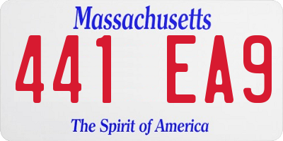 MA license plate 441EA9