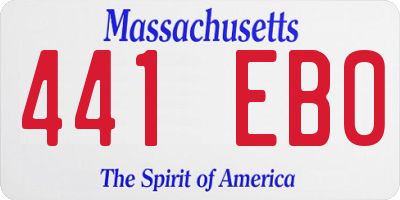 MA license plate 441EB0