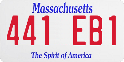 MA license plate 441EB1
