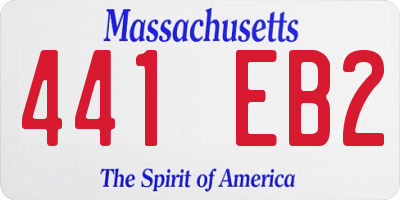 MA license plate 441EB2