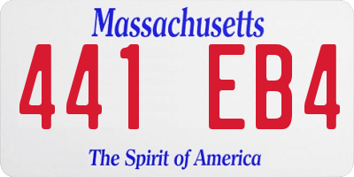 MA license plate 441EB4