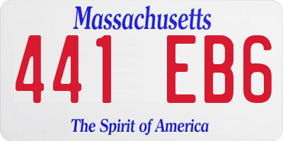 MA license plate 441EB6